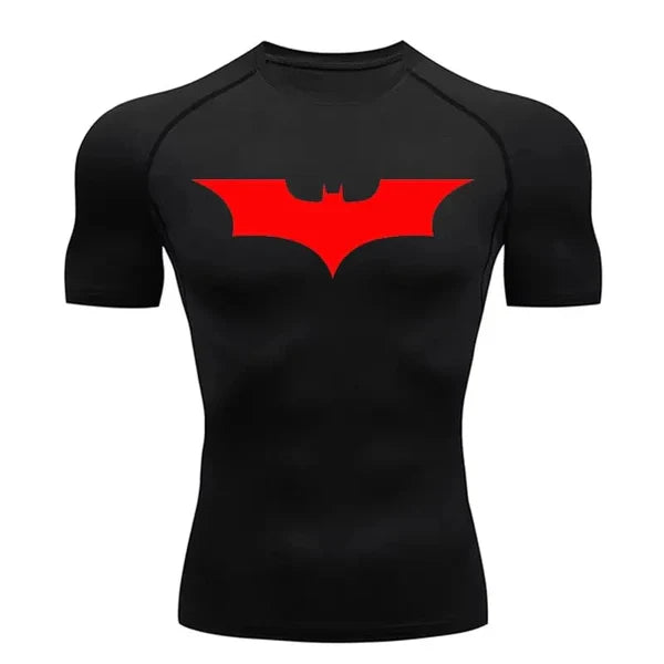 T-shirt compression homme —Batman logo rouge