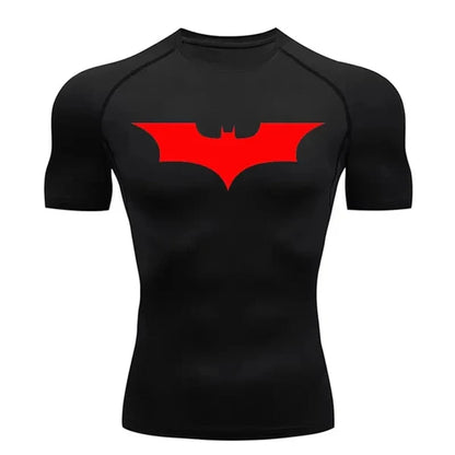 T-shirt compression homme —Batman logo rouge