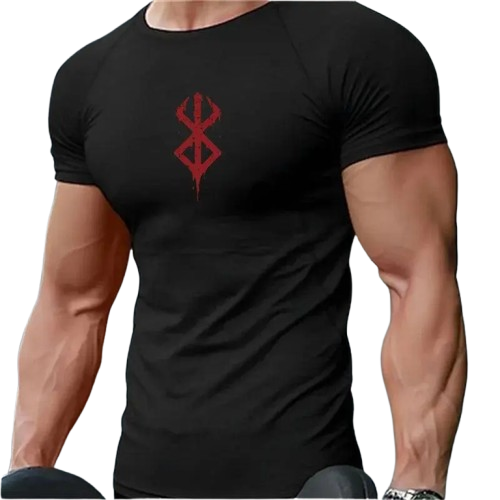 T-shirt compression homme — berserk Noir logo rouge